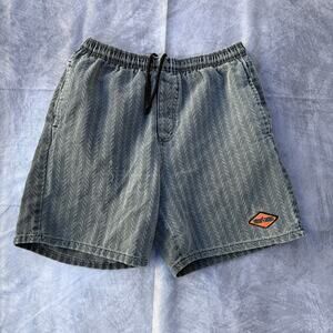 Men's Vintage 90's Surf Rags Black Textured Above the Knee Shorts Trunks Sz L